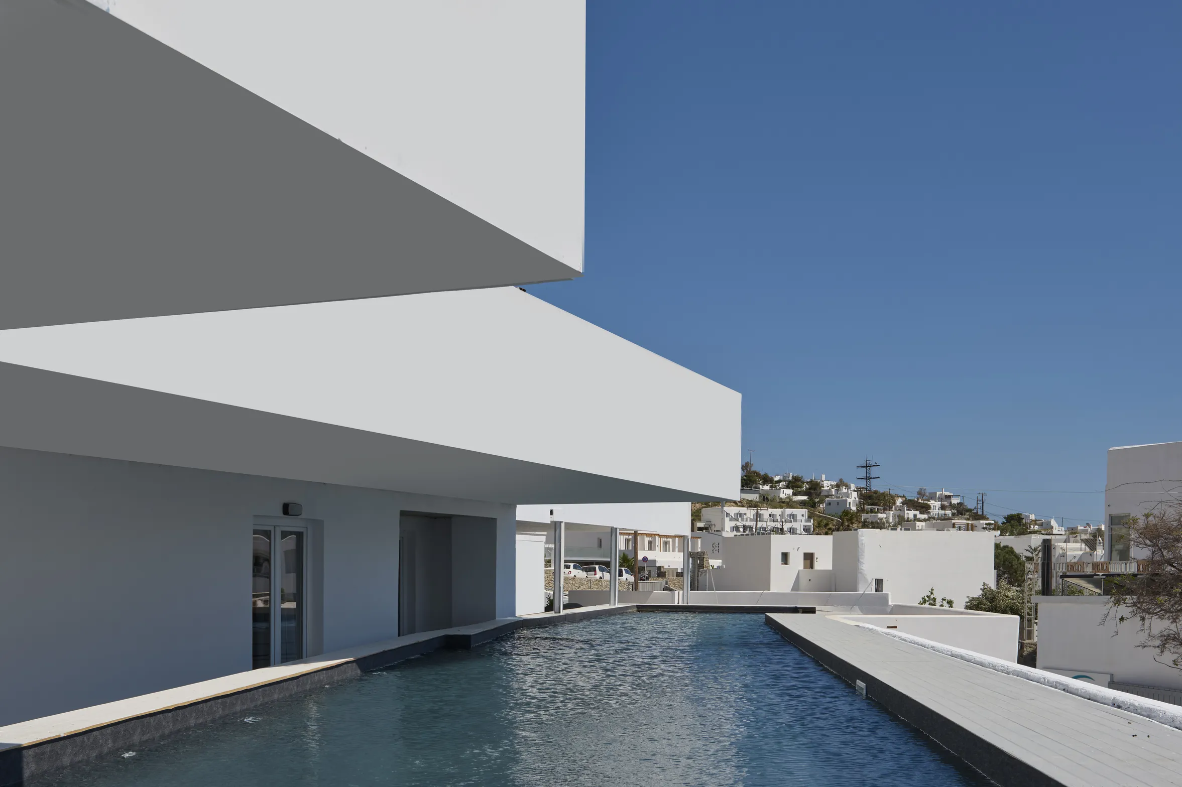 The pool at Amaya in Platis Gialos, Mykonos